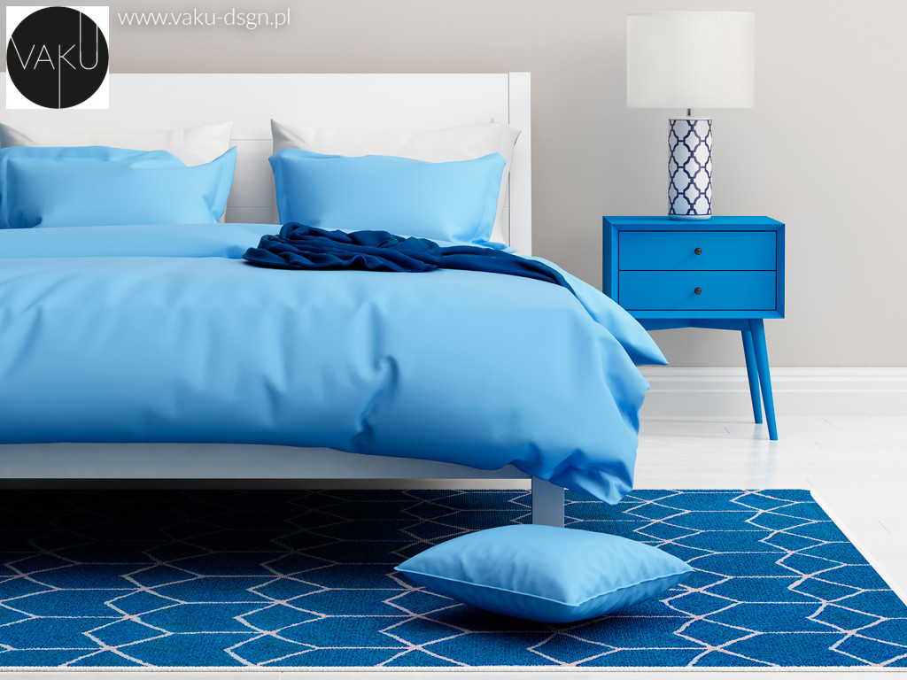 niebieska sypialnia wzory